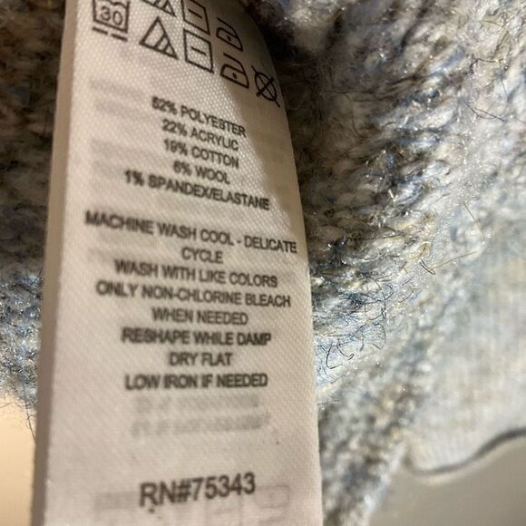 William Rast y2k Cotton and Wool Blend Mock Neck Oversize Sweater, Grey, XS. Jus - Picture 10 of 11